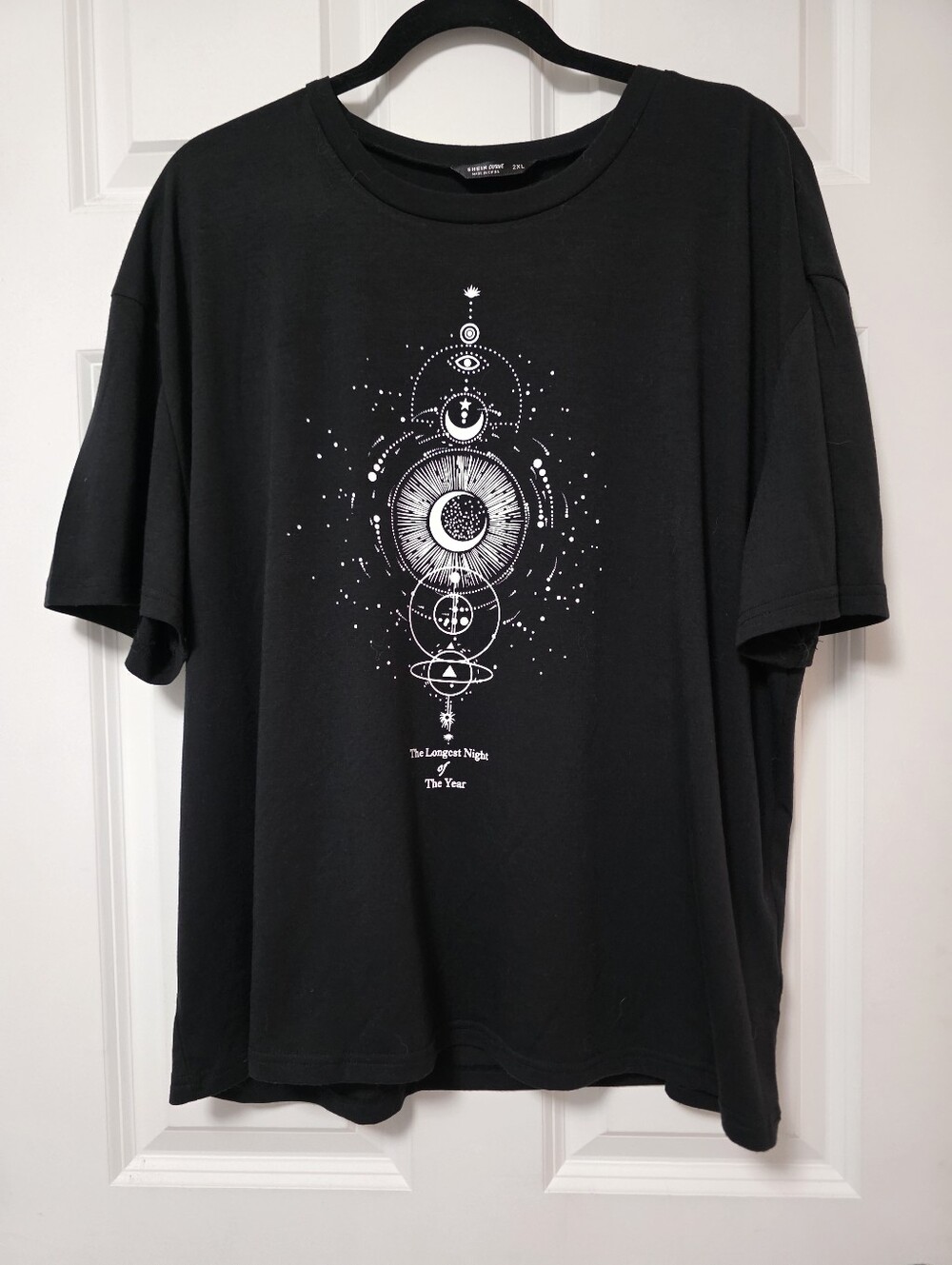 Celestial Moon Graphic Tee Black Plus Size 2XL
